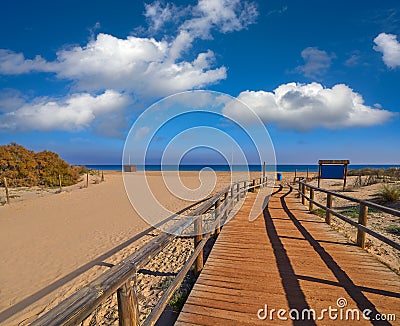 El Carabassi beach in Elx Elche of Alicante Stock Photo