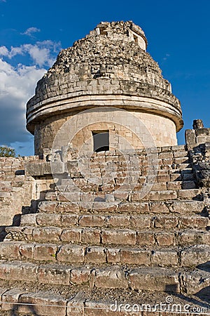 El Caracol is ancient Maya observatory in archaeo Stock Photo