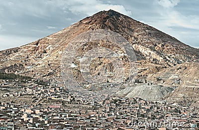 El Cerro Rico which translates ` the rich hill` stands above what was once the largest silver deposit in the world. Editorial Stock Photo
