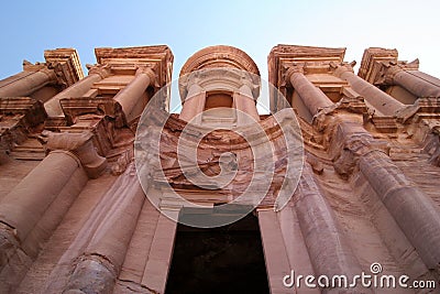 El Deir against clear blue sky Stock Photo