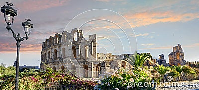 El Djem Colosseum amphitheater. Tunisia, North Africa Stock Photo