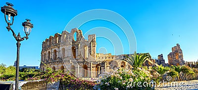 El Djem Colosseum amphitheater. Tunisia, North Africa Stock Photo