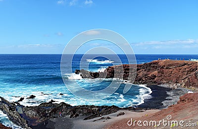 El Golfo on the island of Lanzarote, view of the coast, Spain Stock Photo