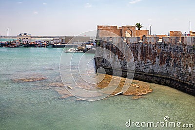 EL JADIDA, MOROCCO - JUNE 13, 2017: Defending walls of Portuguese build fortified port city Mazagan Editorial Stock Photo