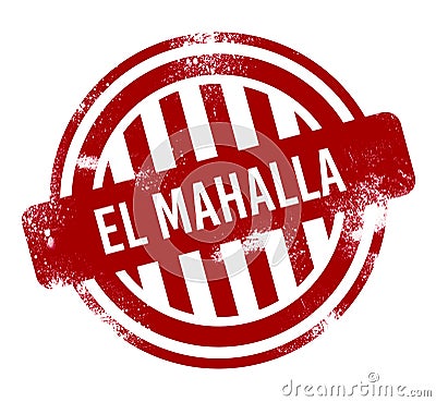 El Mahalla - Red grunge button, stamp Stock Photo