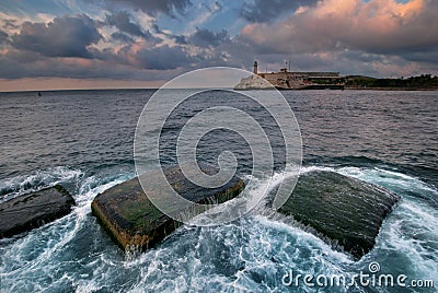 El Morro fortress in Havana bay entrance Stock Photo