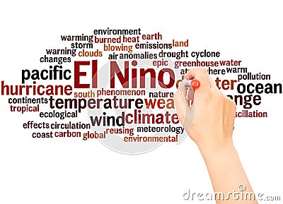 El Nino word cloud hand writing concept Stock Photo