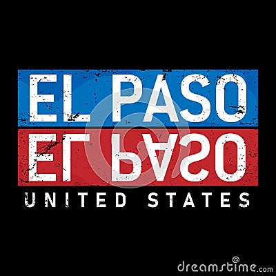 El Paso city typography text word lettering. Modern calligraphy text. Black color Stock Photo