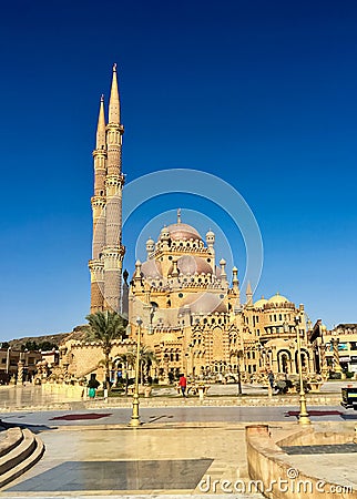 El Sahabaa Mosque in Old Market, Sharm El-Sheikh. Travelling in Egypt Editorial Stock Photo