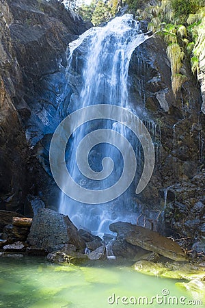 El Salto Waterfall, Sallent de G?llego in the Tena Valley, Huesca Stock Photo