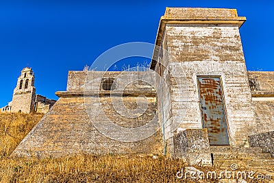 El Salvador Church and Bunker Stock Photo