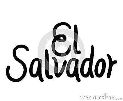 el salvador country lettering Vector Illustration