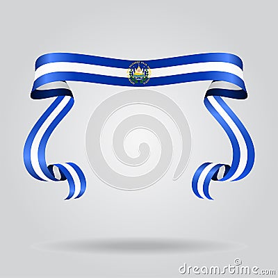 El Salvador flag wavy ribon background. Vector illustration. Vector Illustration