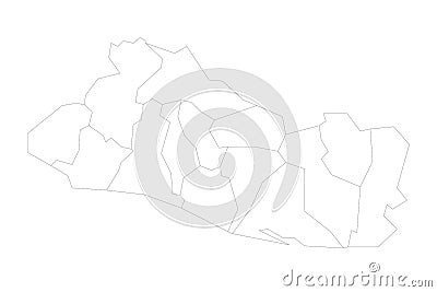 El Salvador political map of administrative divisions Vector Illustration