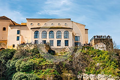 El Tajo Gorge Canyon with white spanish houses in Ronda, Spain Editorial Stock Photo