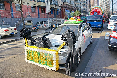 Elaborate funeral car Editorial Stock Photo