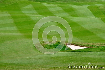 Elaborate lawn of golf court Stock Photo