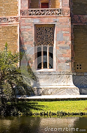 Elaborate marble window Stock Photo