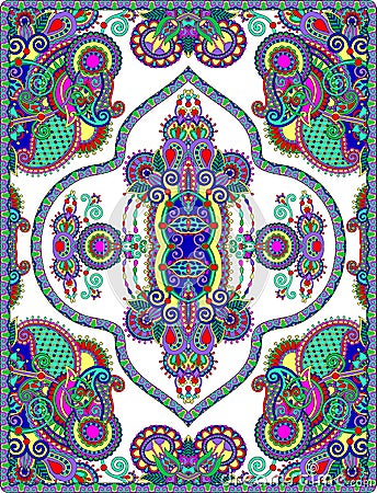 Elaborate original floral large area carpet design Vector Illustration