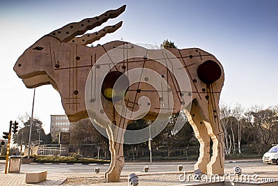 Eland Statue - City Art Editorial Stock Photo