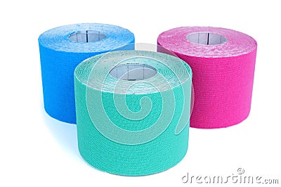 Elastic therapeutic tapes Stock Photo