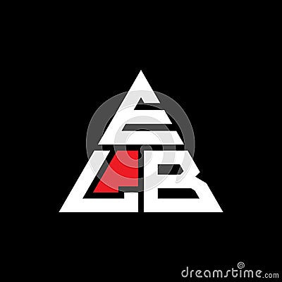 ELB triangle letter logo design with triangle shape. ELB triangle logo design monogram. ELB triangle vector logo template with red Vector Illustration