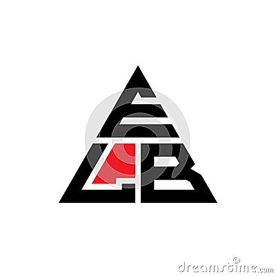 ELB triangle letter logo design with triangle shape. ELB triangle logo design monogram. ELB triangle vector logo template with red Vector Illustration