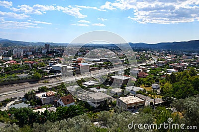 Elbasan city panorama albania Stock Photo