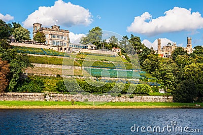 Elbe Palaces Stock Photo