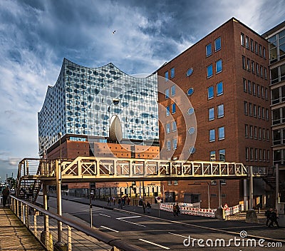 The Elbe Philharmonic Hall or Elbphilharmonie, concert hall in t Editorial Stock Photo