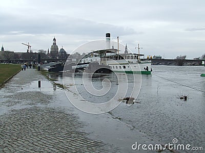 Elbe River in Dresden (Germany) Editorial Stock Photo