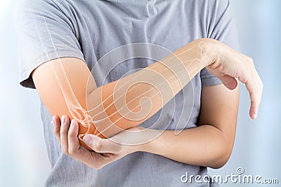 Elbow bones injury Stock Photo