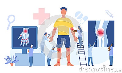 Elbow, knee and ankle arthritis concept Vector Illustration