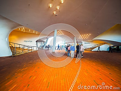 Elbphilharmonie concert hall plaza in Hamburg hdr Editorial Stock Photo
