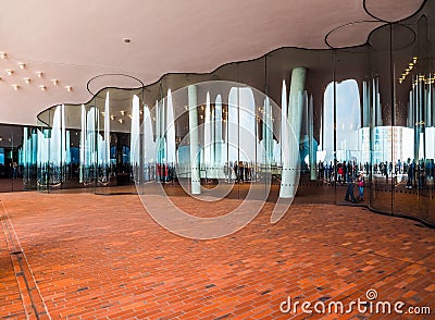 Elbphilharmonie concert hall plaza in Hamburg hdr Editorial Stock Photo