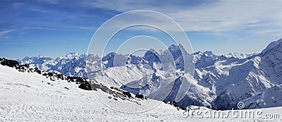 Elbrus Mount. Panorama Stock Photo