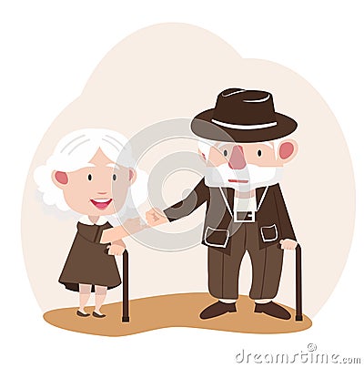 Elder couple promise flat design vector Vector Illustration