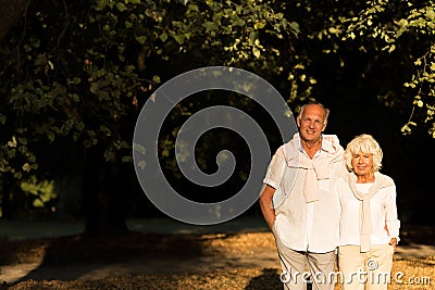 Elder couple strolling Stock Photo
