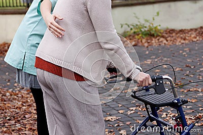 Elder with disability Stock Photo