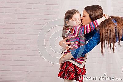 Elder sister and little girl Stock Photo
