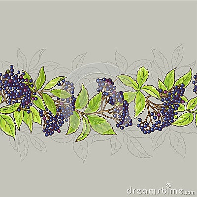 Elderberry seamless pattern Vector Illustration