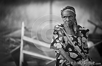 Elderly African woman in Uganda Editorial Stock Photo