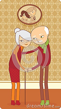 Elderly couple Vector Illustration