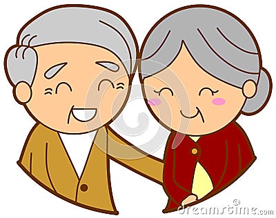 Elderly couple Cartoon Illustration