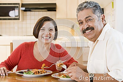 Elderly Couple Enjoying meal,mealtime Together Stock Photo