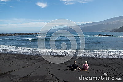 elderly couple on the ocean Editorial Stock Photo