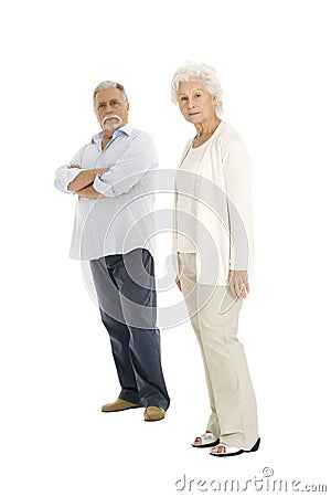 Elderly couple separated Stock Photo