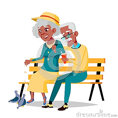 Elderly Couple Vector. Grandfather And Grandmother. Face Emotions. Happy People Together. Isolated Flat Cartoon Vector Illustration