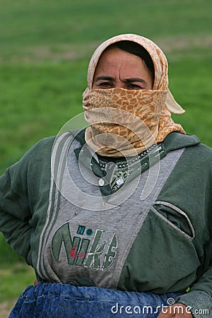 Elderly farmer woman at Apamea, Syria Editorial Stock Photo