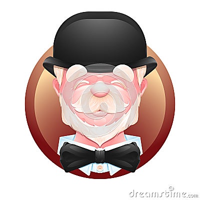 Elderly gentleman avatar icon Vector Illustration